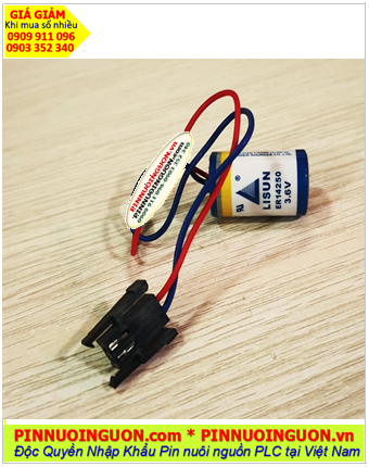 Lisun ER14250 (Zắc Mitsu), Pin nuôi nguồn PLC Lisun ER14250 Lithium 3.6v 1/2AA 1200mAh (14mmx25mm) chính hãng